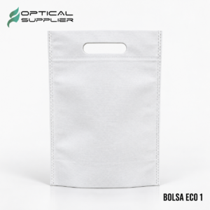 Bolsa Eco 1 de friselina blanca, 30 × 20 × 10 cm